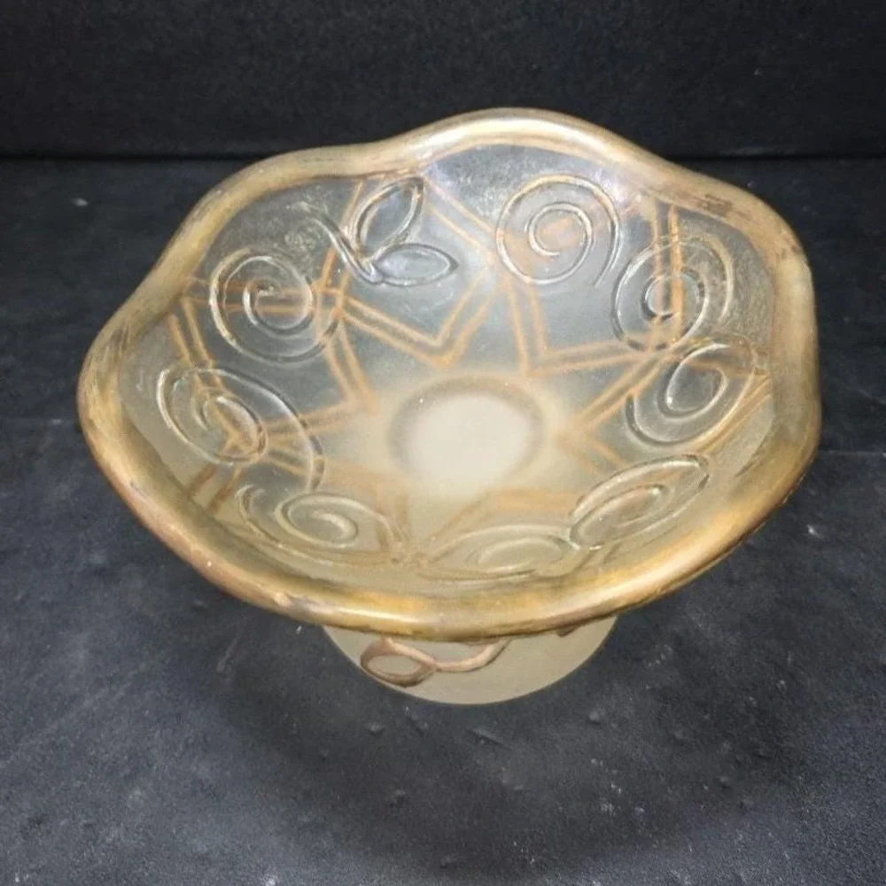 Wamsutta Resin Gold Accent Footed Bowl, Soap Or Trinket Dish,‎ Replacement Decor